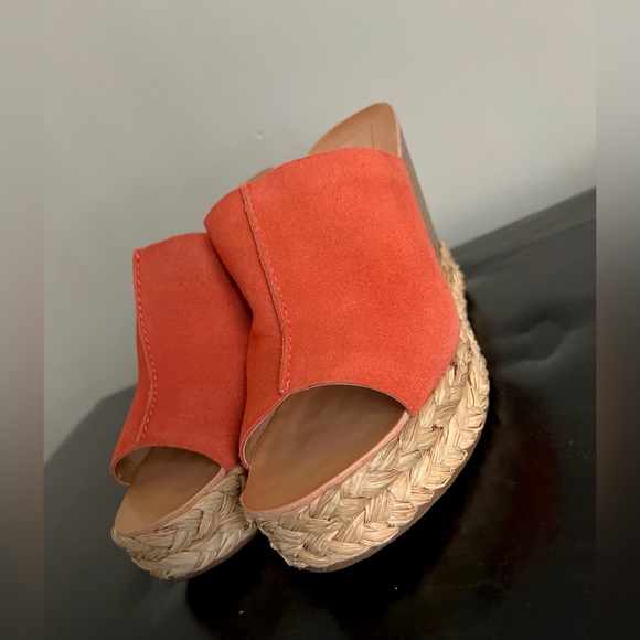 DOLCE VITA “LOVA” ORANGE SUEDE SLIDES SIZE 10 - Picture 4 of 13